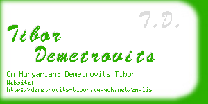 tibor demetrovits business card